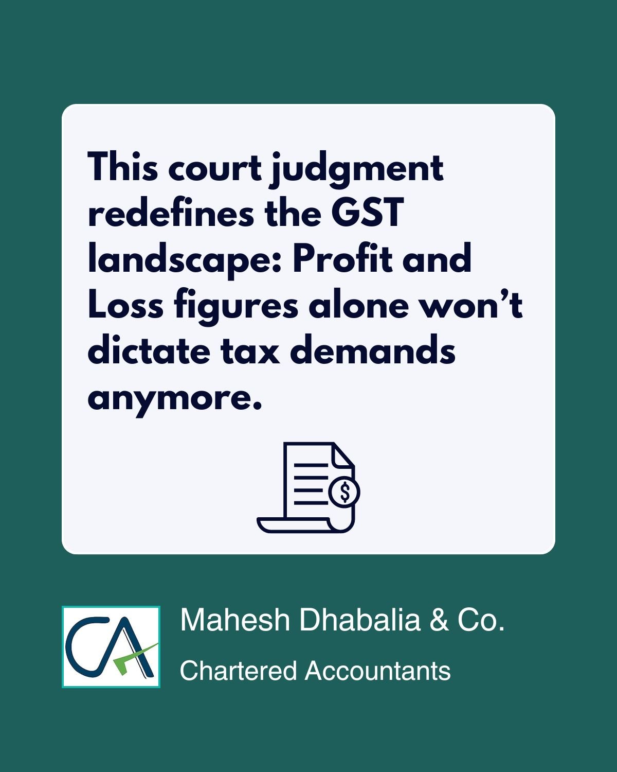 Read more about the article GST Demand cannot be raised based on Profit and Loss Account figures