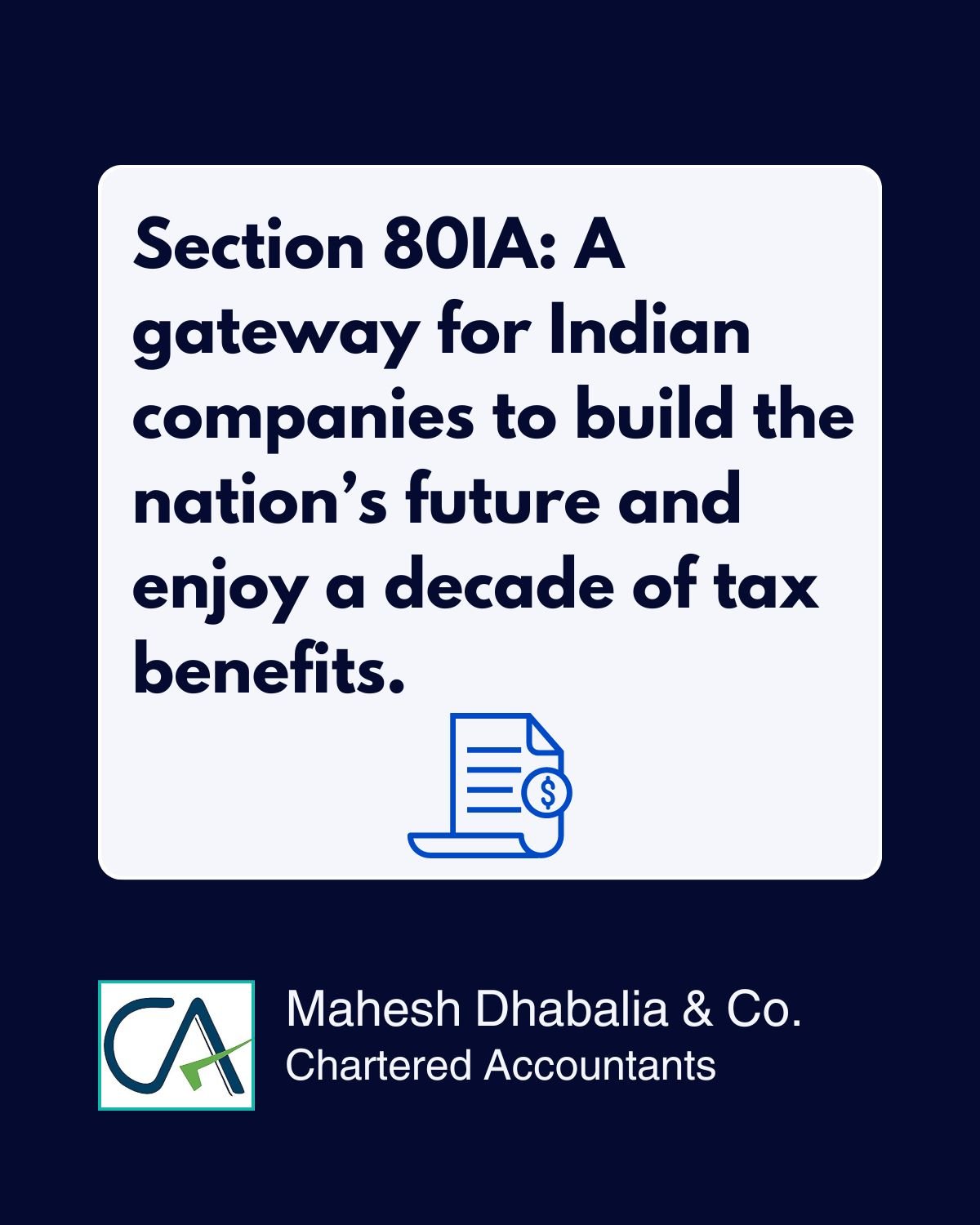 Section 80IA of the Income Tax Act- A Comprehensive Overview