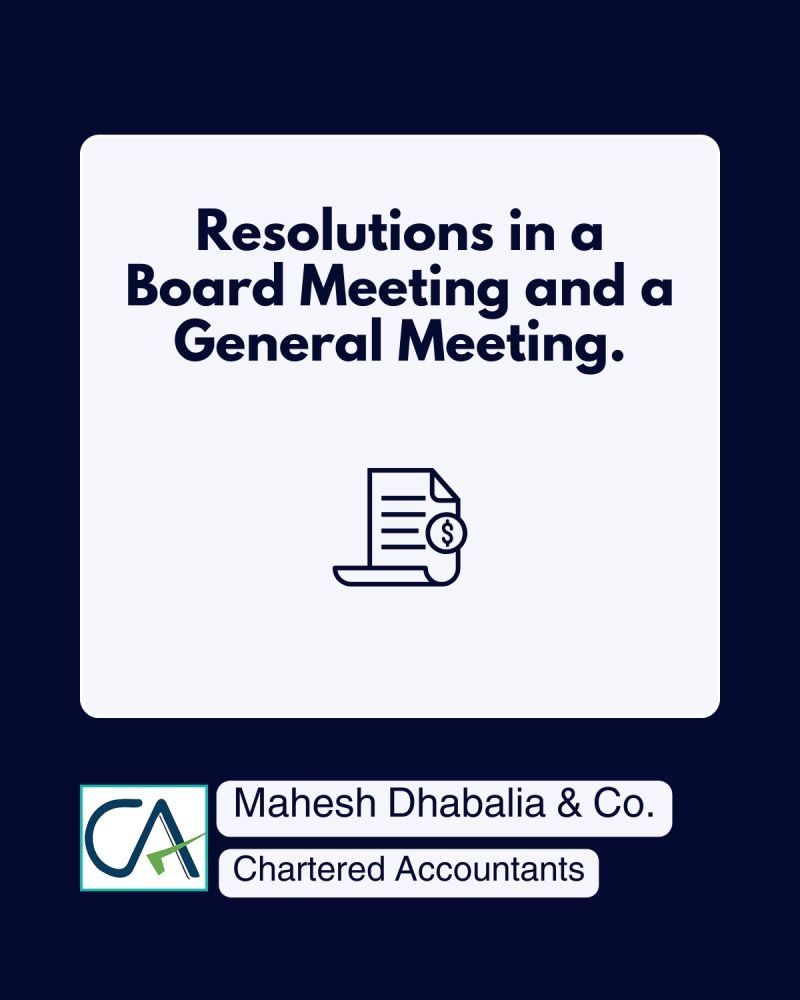 Resoultions in a board meeting